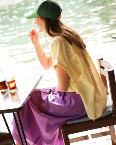 Blouse Filly – Rayure seersucker Jaune
