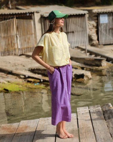 Blouse Filly – Rayure seersucker Jaune