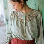 Blouse Floripa – Carreaux seersucker kaki