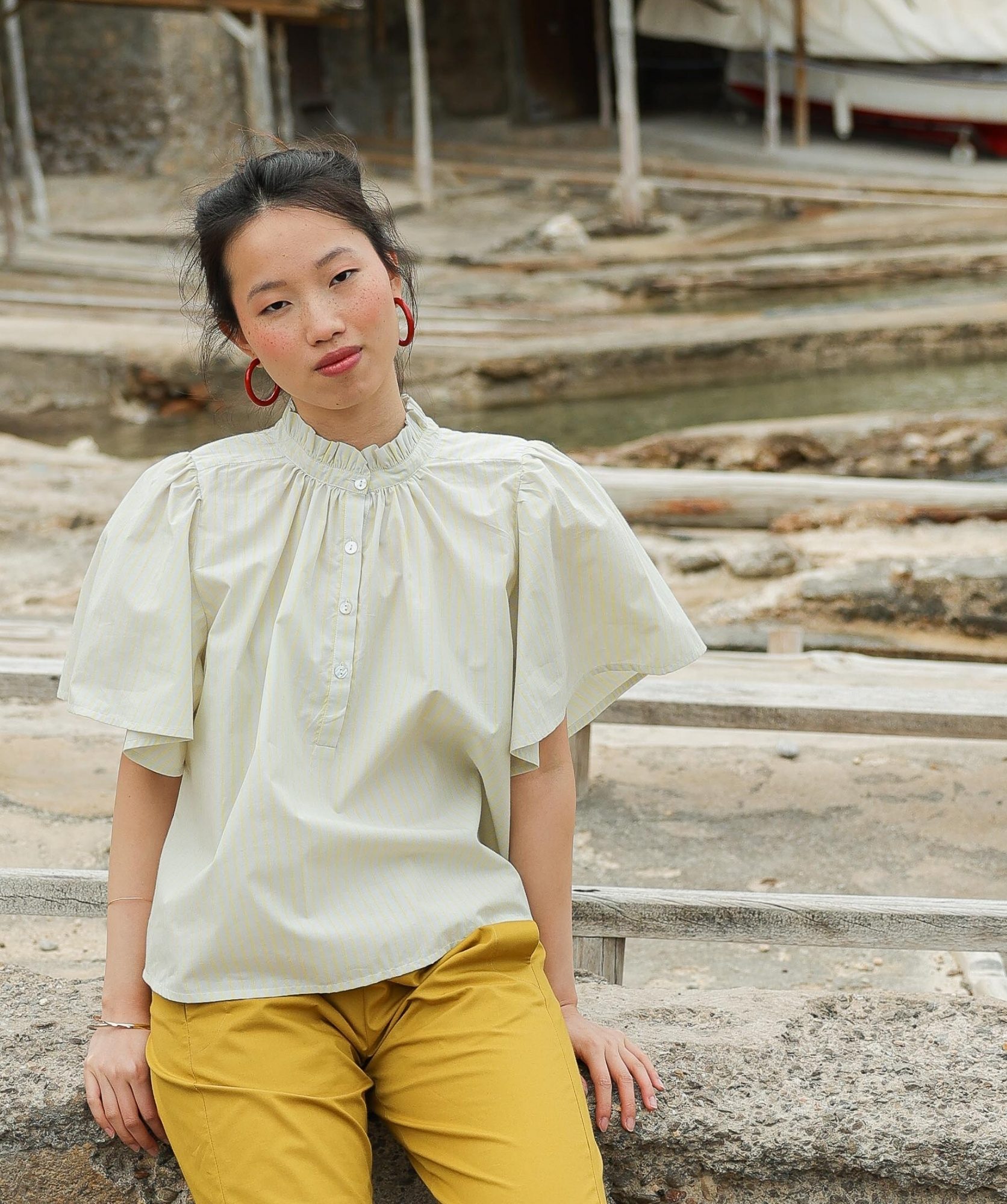 Blouse Jane – Rayure Philo Lemon