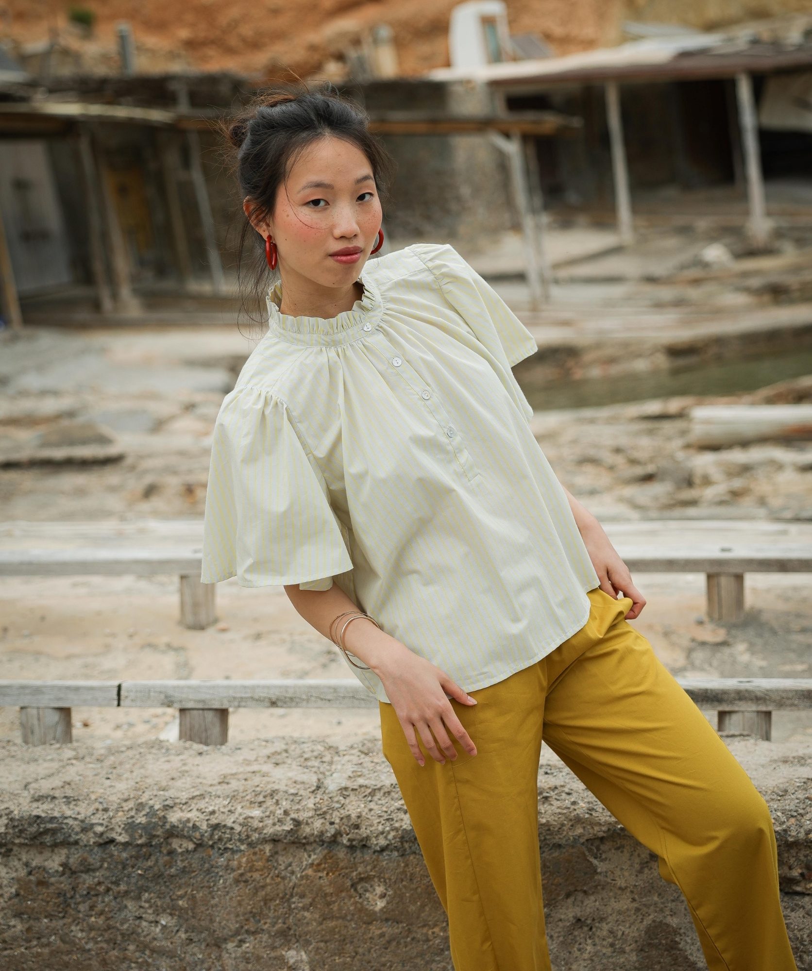 Blouse Jane – Rayure Philo Lemon