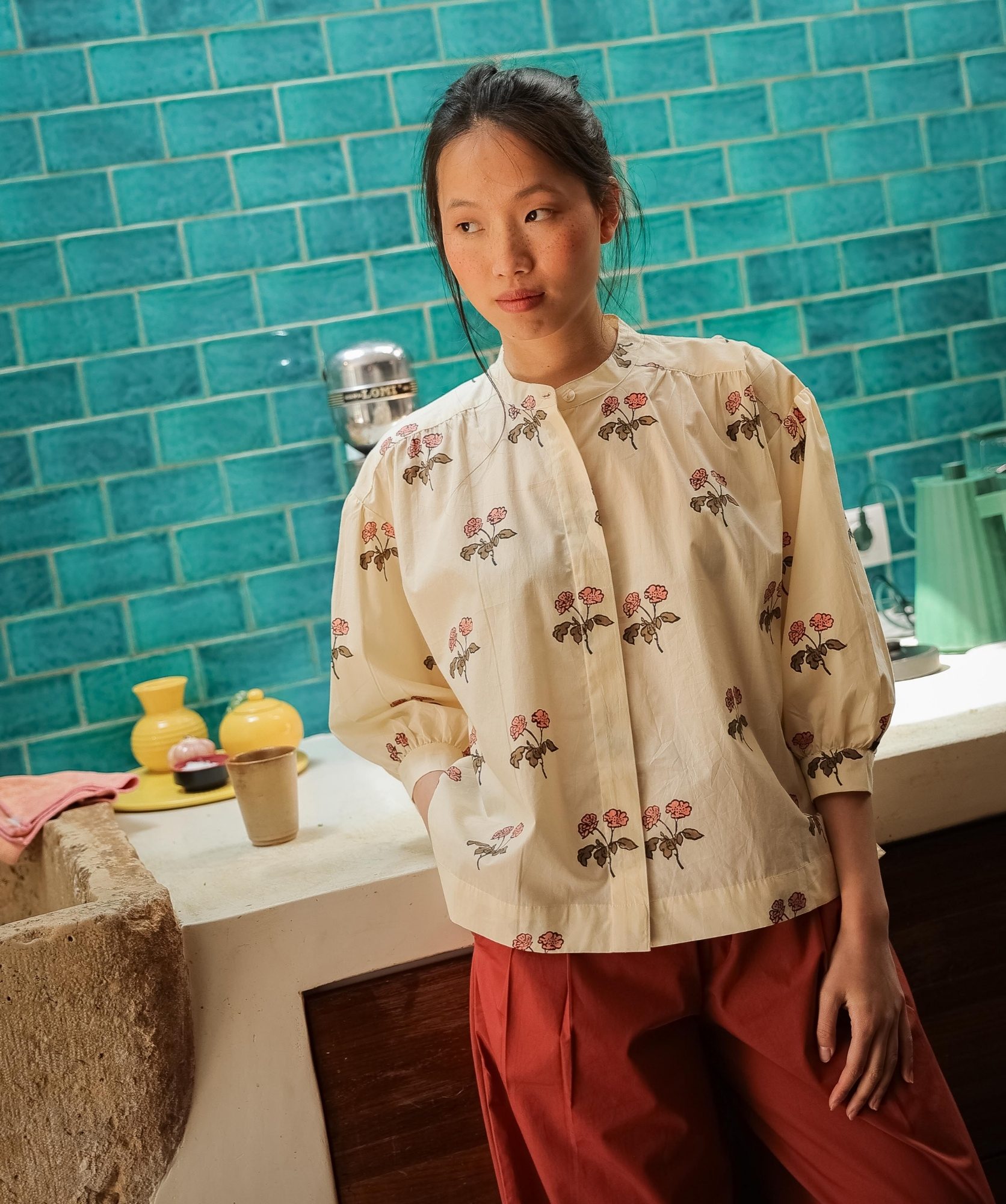 Blouse Pharrell – Imprimé Block-print Blurry