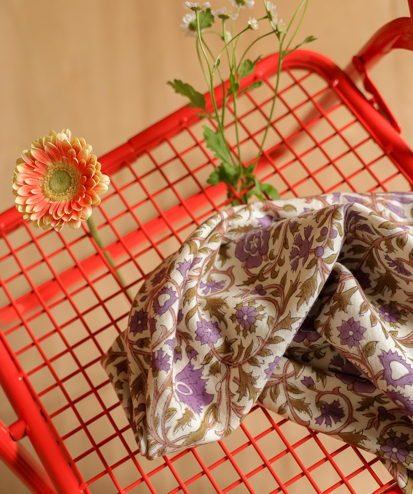 Foulard grand format – Moss Lilas
