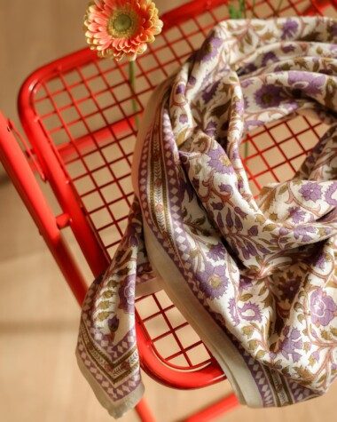 Foulard grand format – Moss Lilas