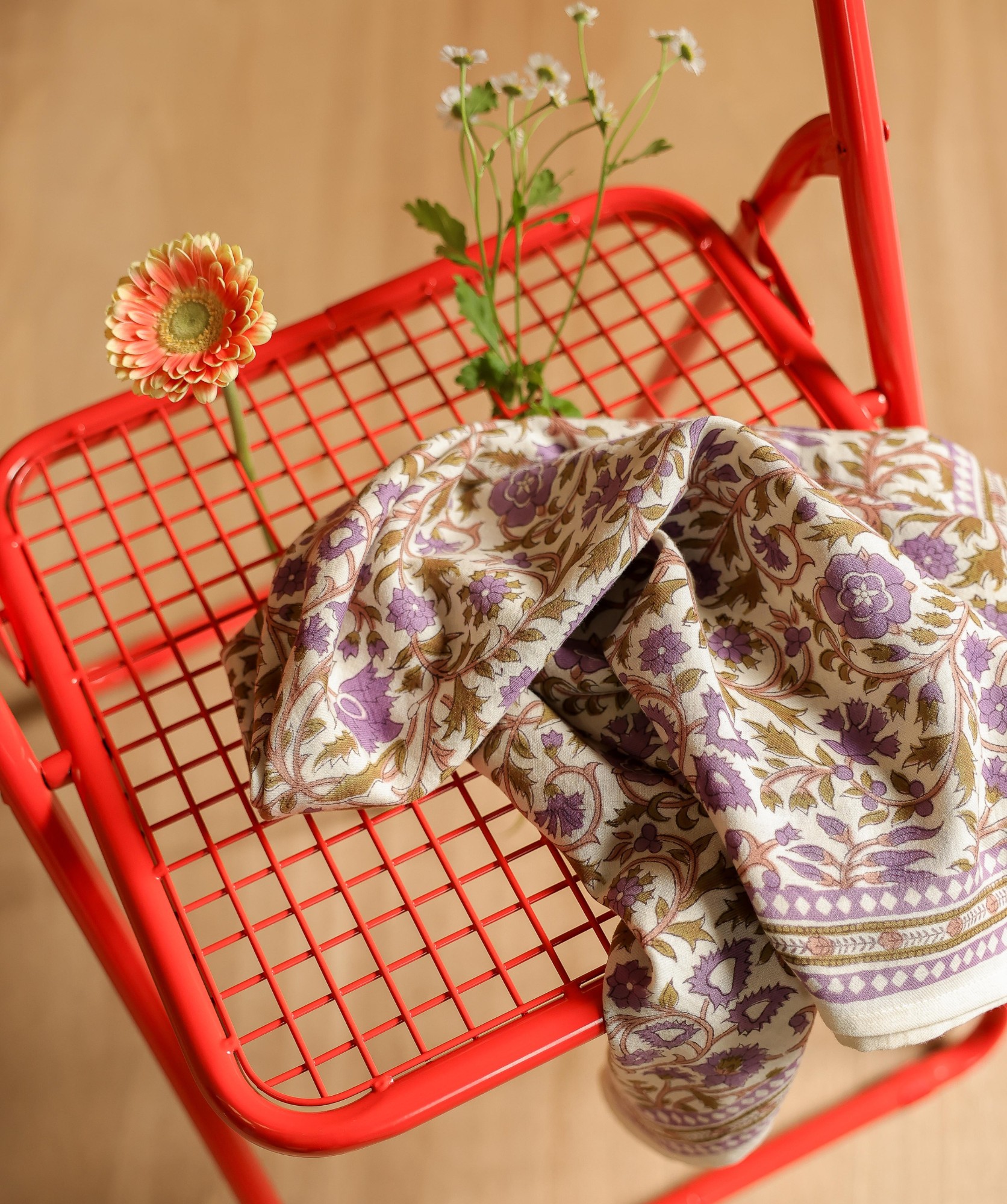 Foulard grand format – Moss Lilas