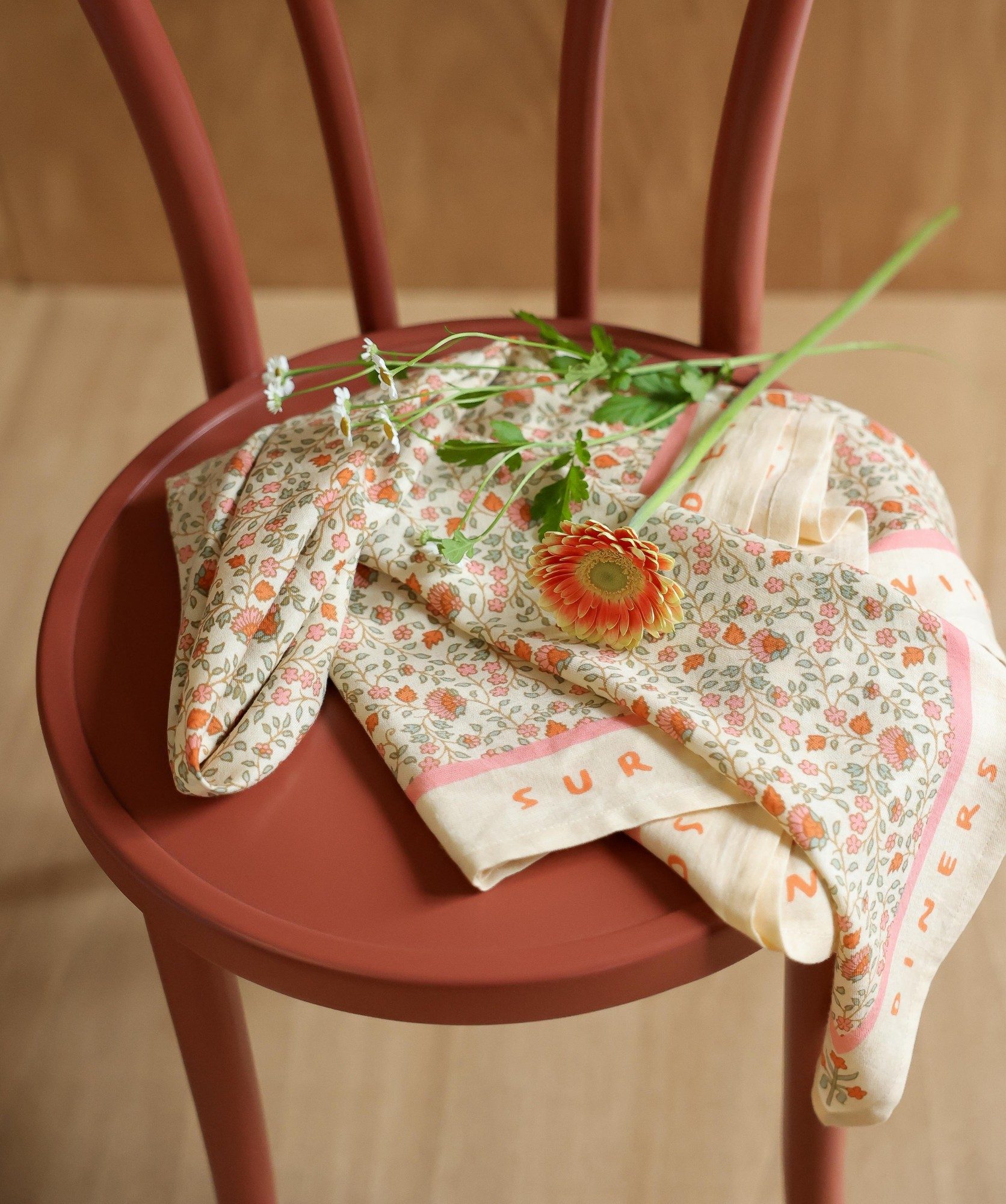 Foulard grand format – Rosa Sorbet d’Été