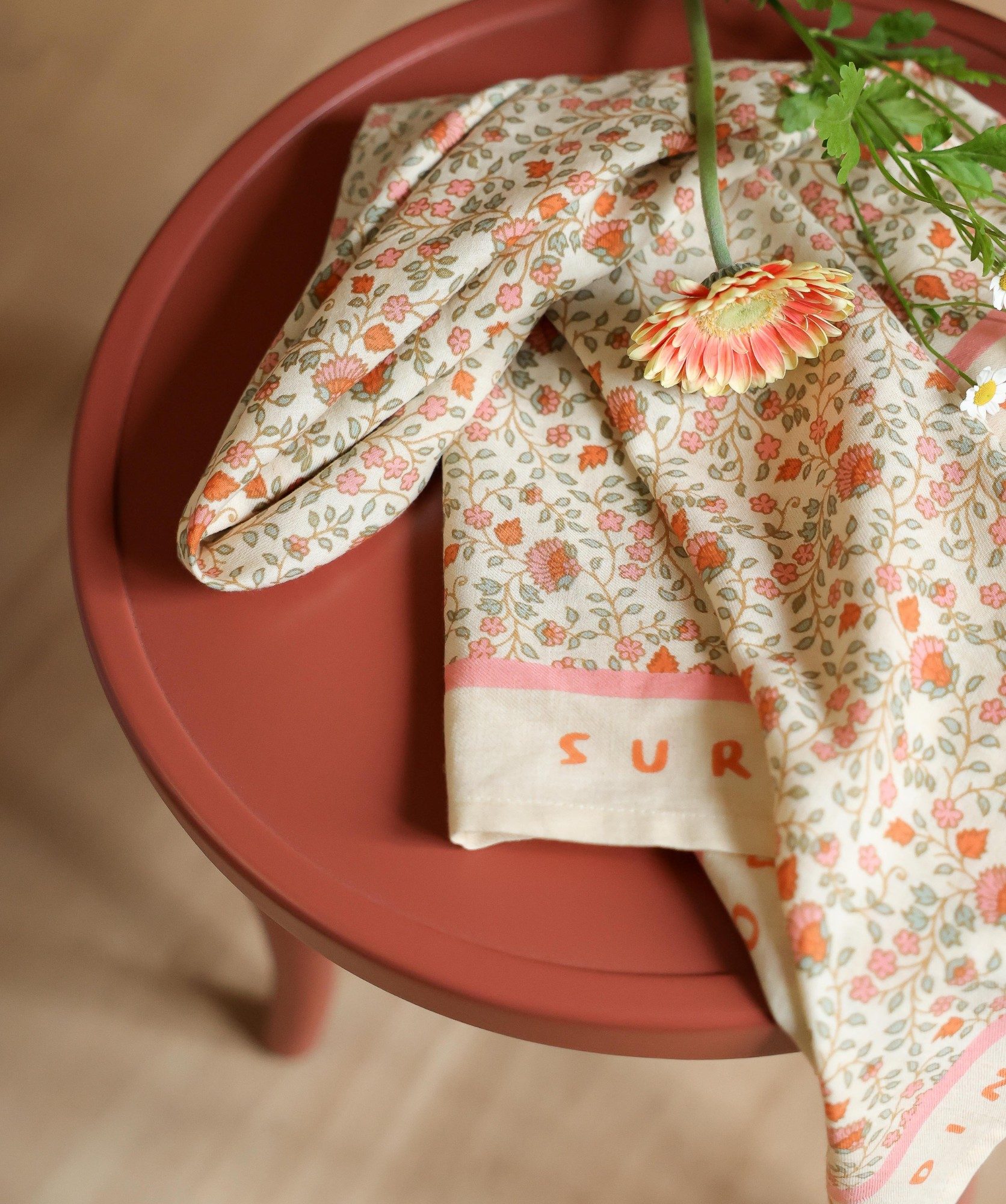 Foulard grand format – Rosa Sorbet d’Été