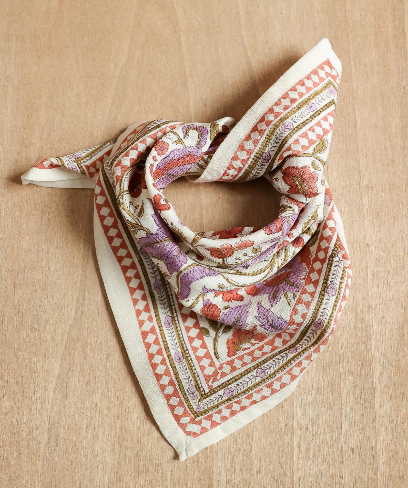 Foulard petit format – Courtney terracotta
