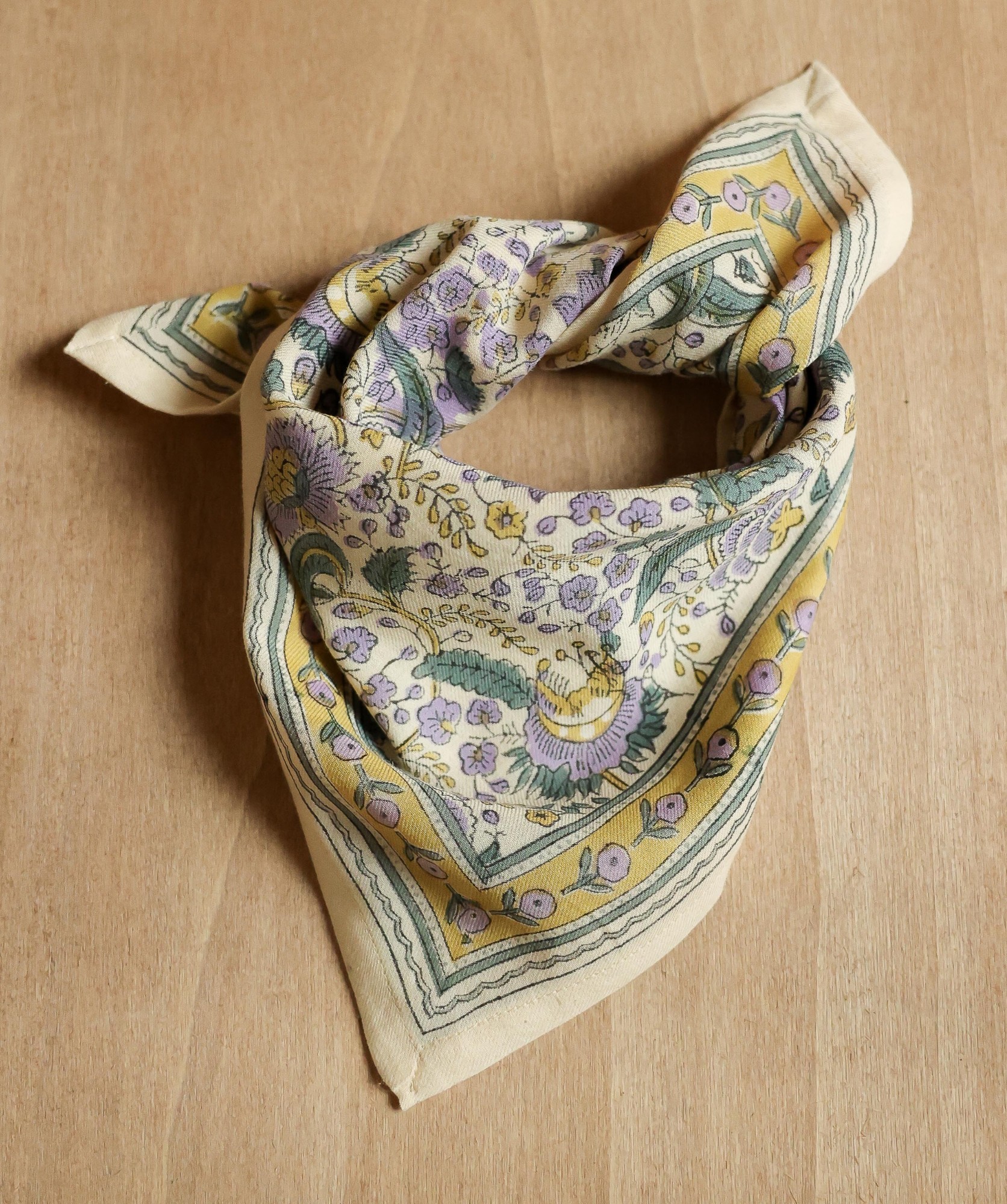 Foulard petit format – Haydee Sorbet Citron Vert Violette