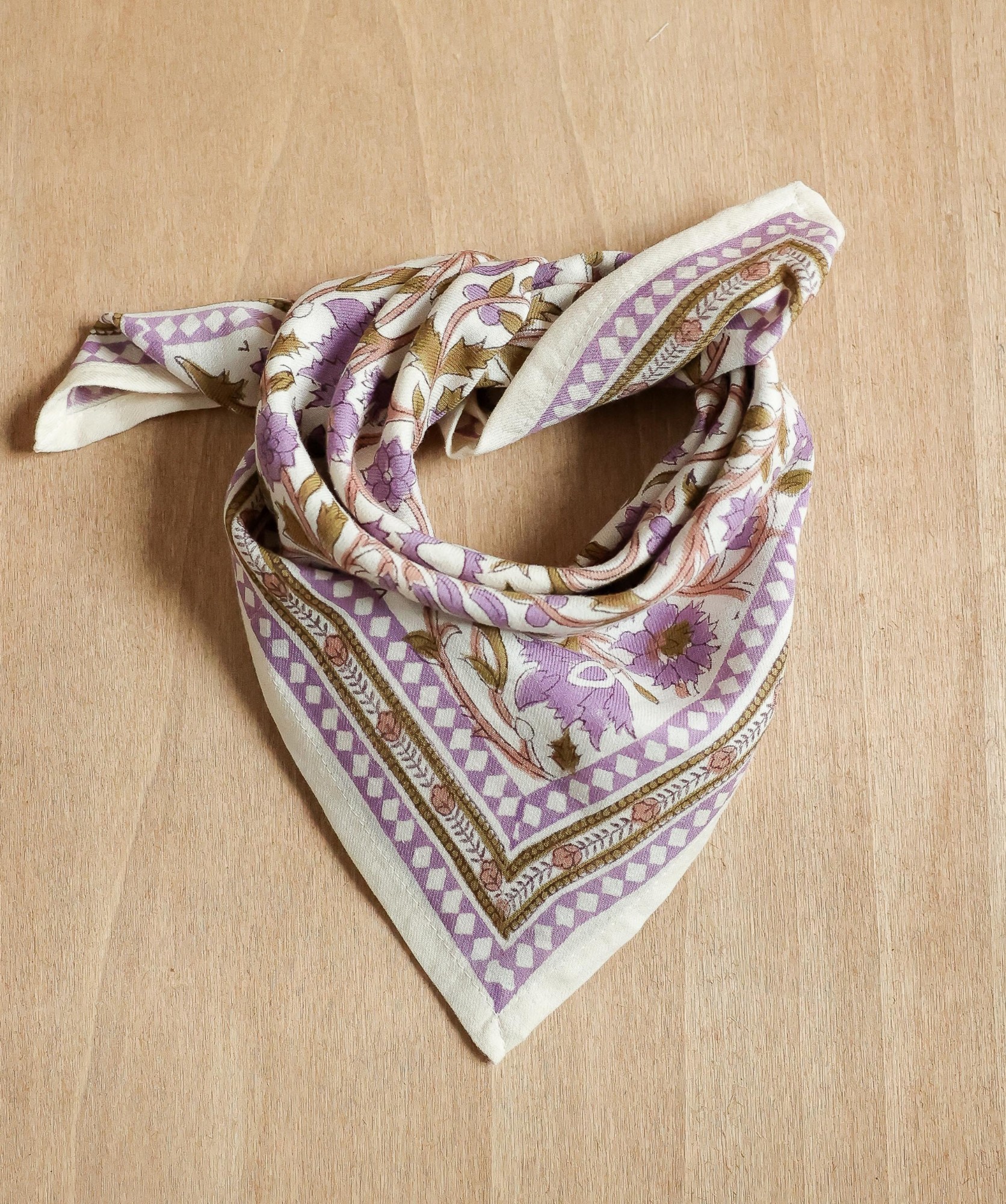 Foulard petit format – Moss Lilas