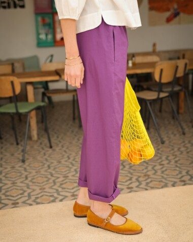 Pantalon Calista – Popeline de coton purple