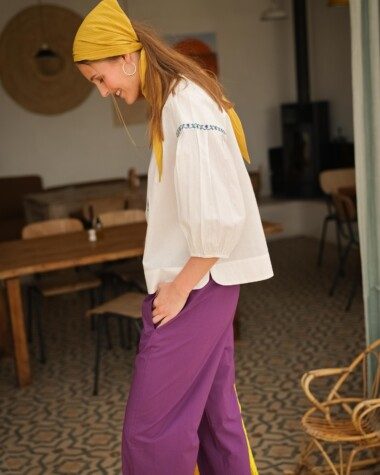 Pantalon Calista – Popeline de coton purple