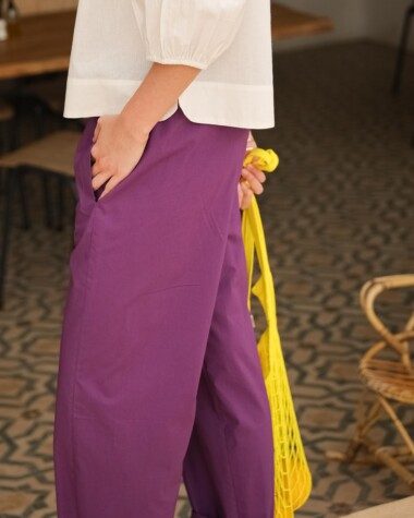 Pantalon Calista – Popeline de coton purple
