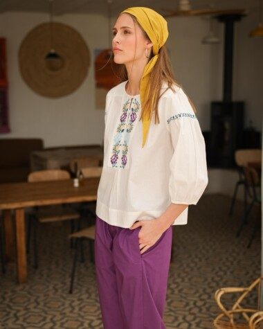 Pantalon Calista – Popeline de coton purple