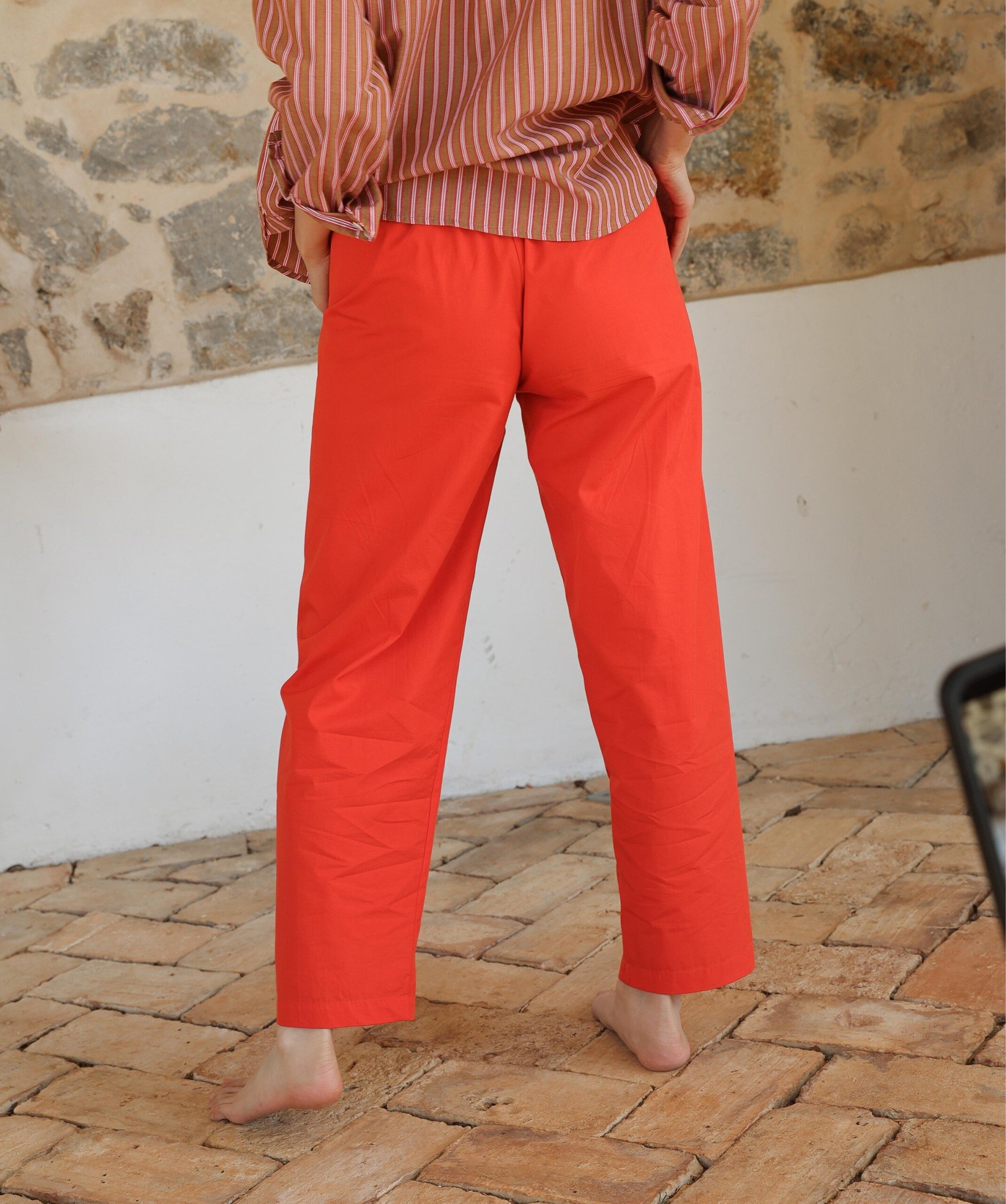 Pantalon Calista – Popeline de coton Tangerine