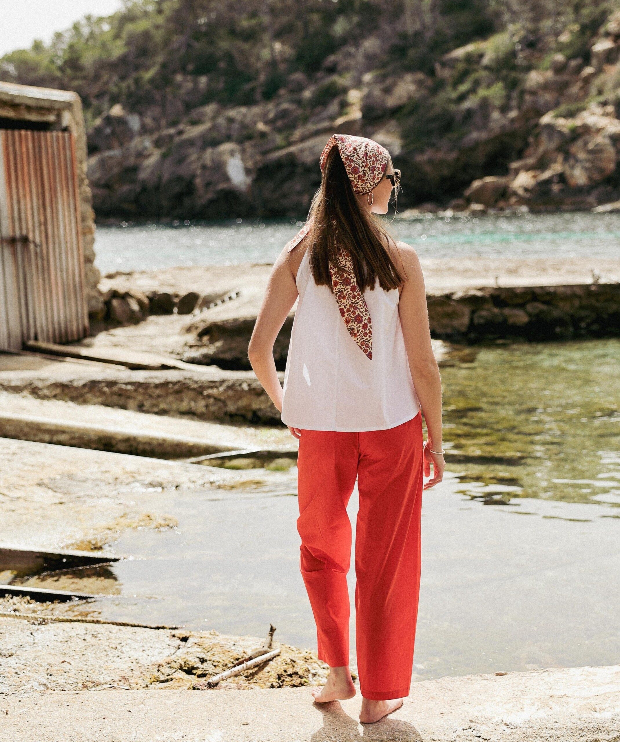 Pantalon Calista – Popeline de coton Tangerine