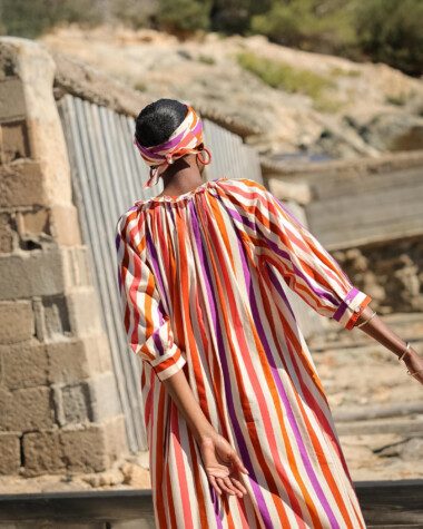 Robe Aimée – Rayure multicolore