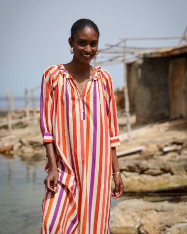 Robe Aimée – Rayure multicolore