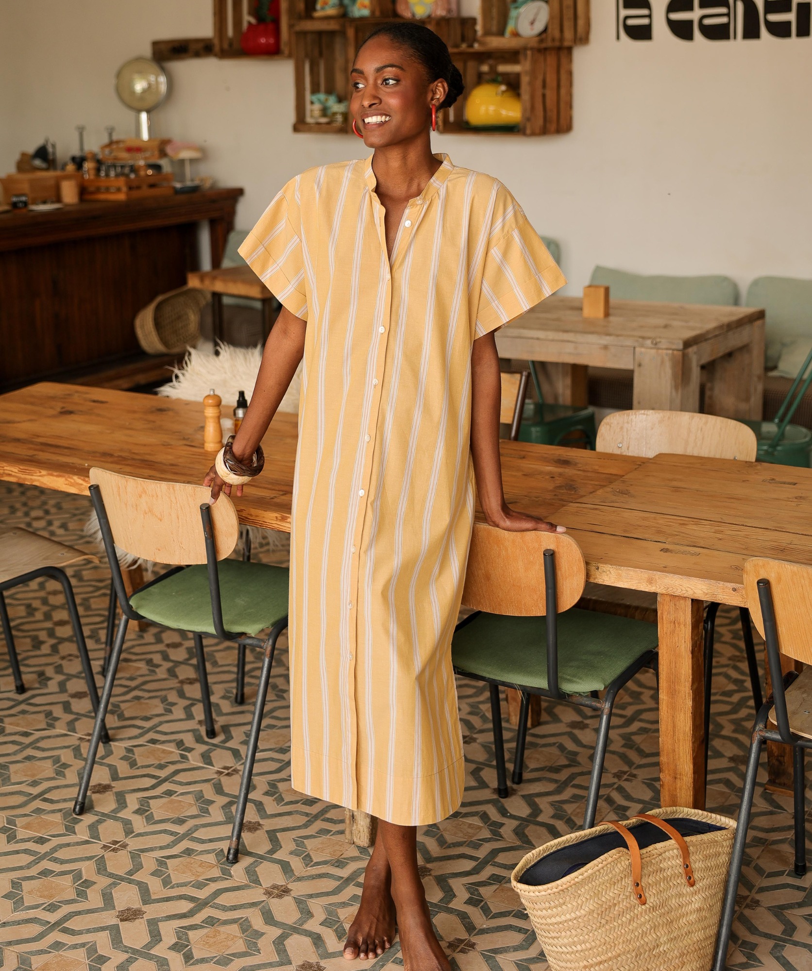 Robe Dottie – Rayure Ostuni Cumin