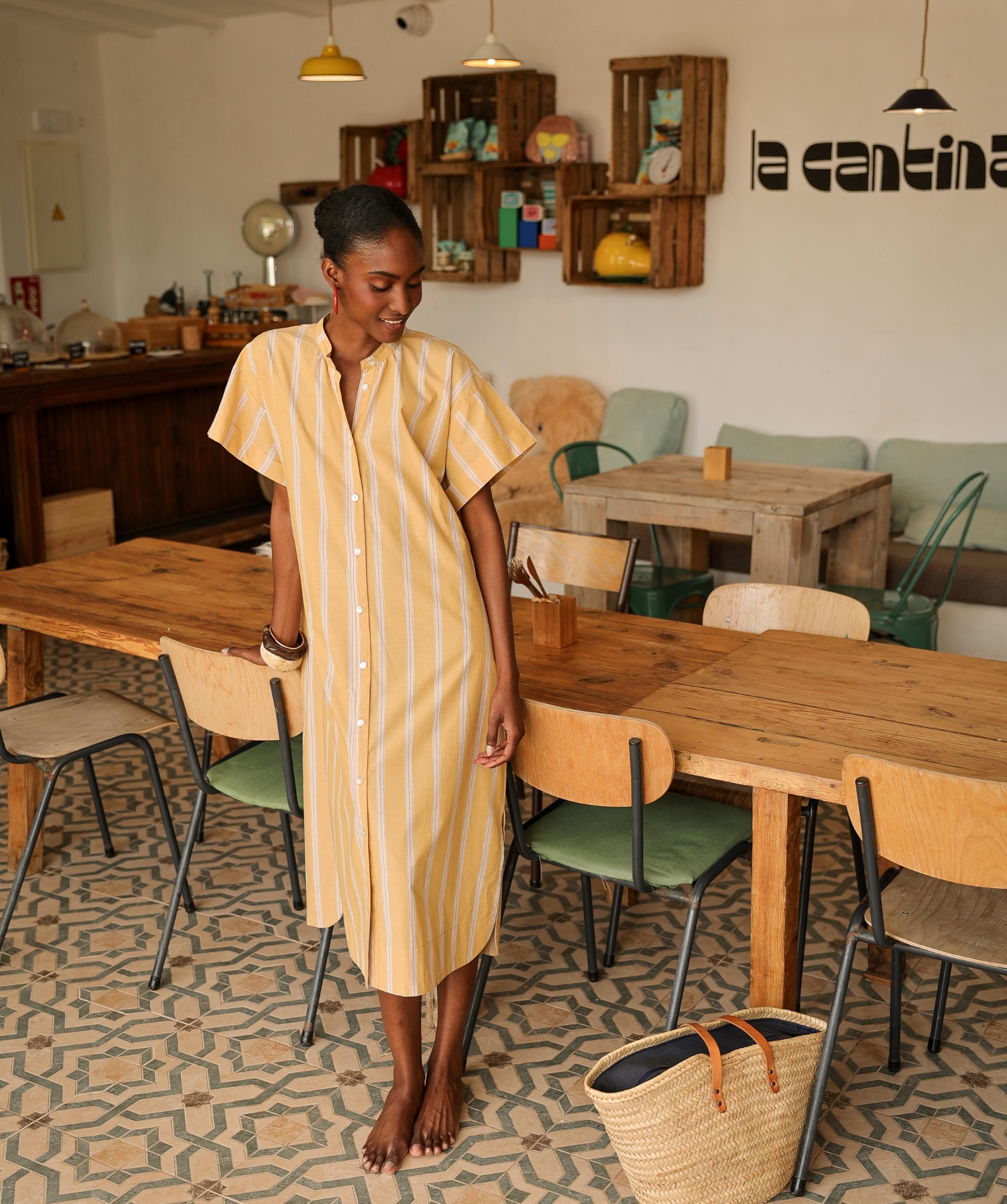 Robe Dottie – Rayure Ostuni Cumin