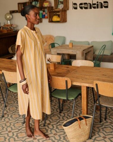 Robe Dottie – Rayure Ostuni Cumin