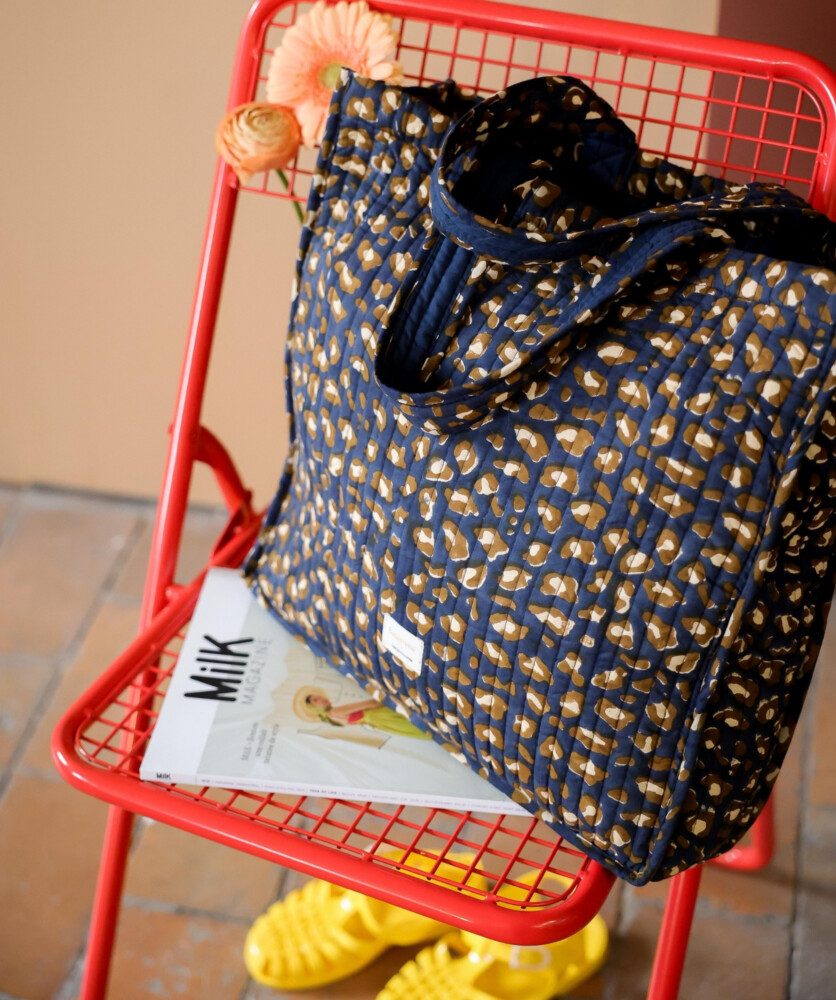 Sac Cabas Amalfi – Léopard Navy