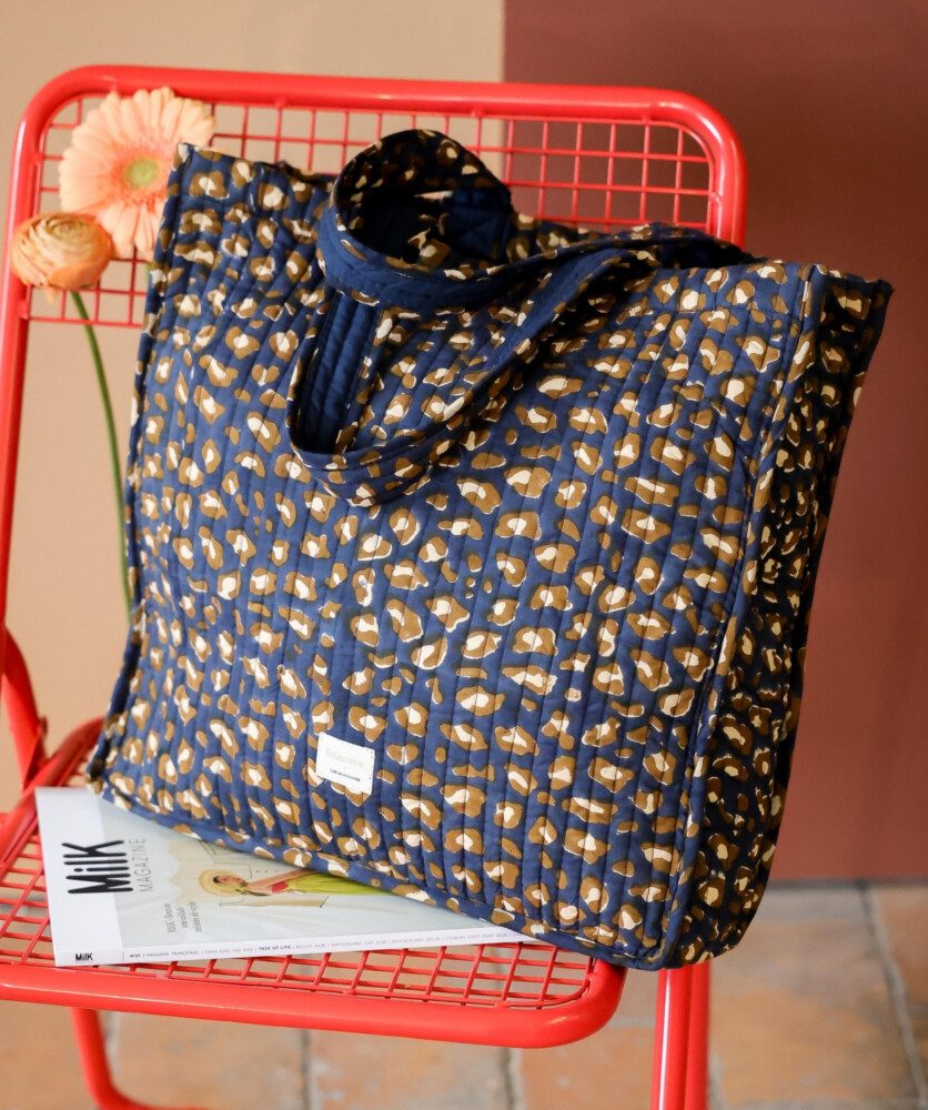 Sac Cabas Amalfi – Léopard Navy