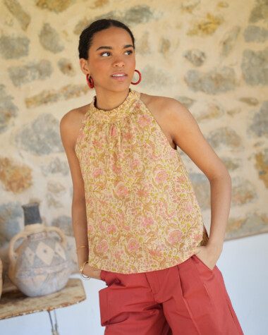 Top Poppie – Imprimé Block-print Agra