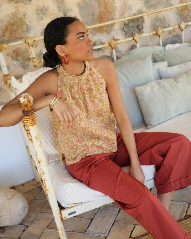 Top Poppie – Imprimé Block-print Agra