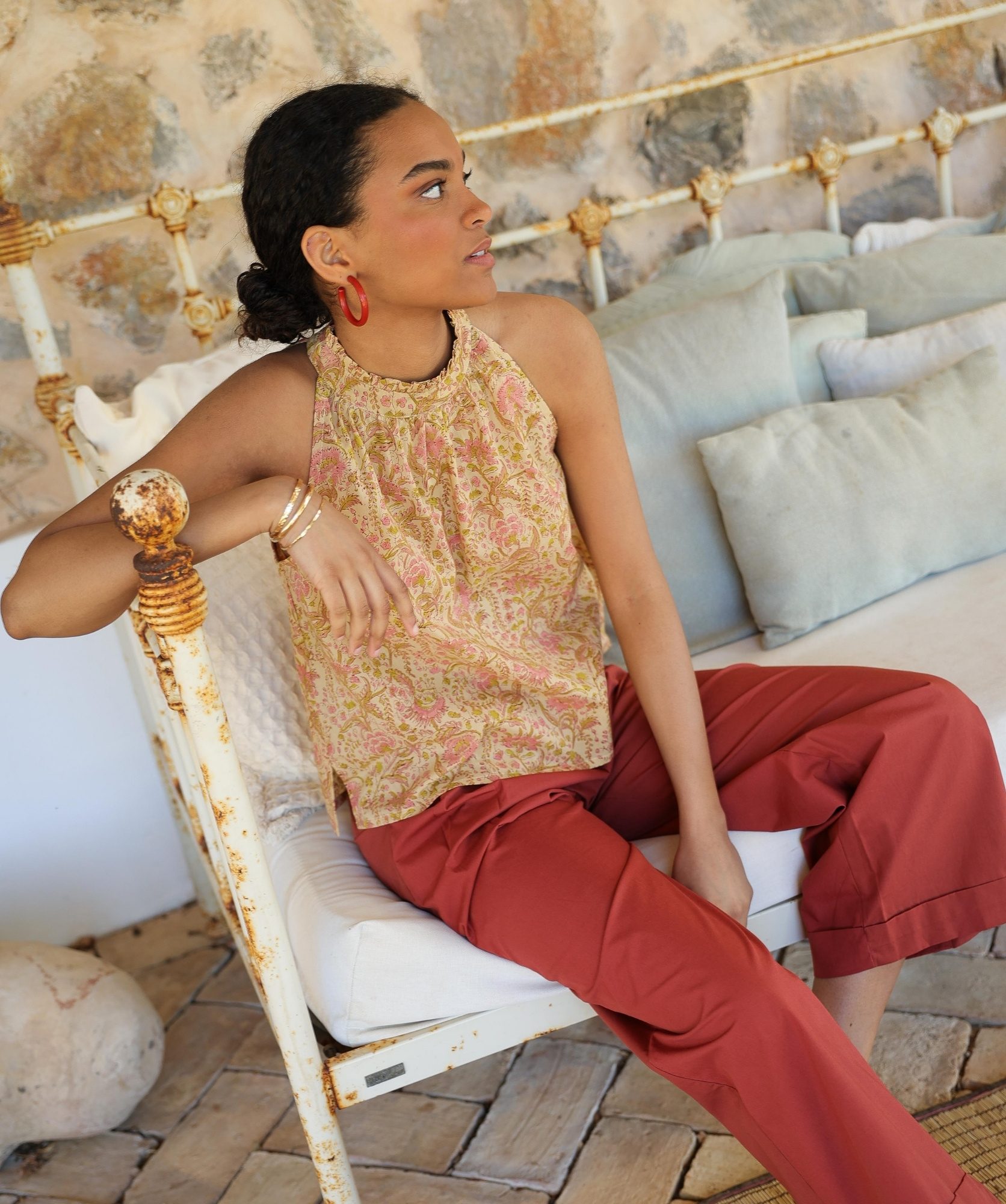 Top Poppie – Imprimé Block-print Agra