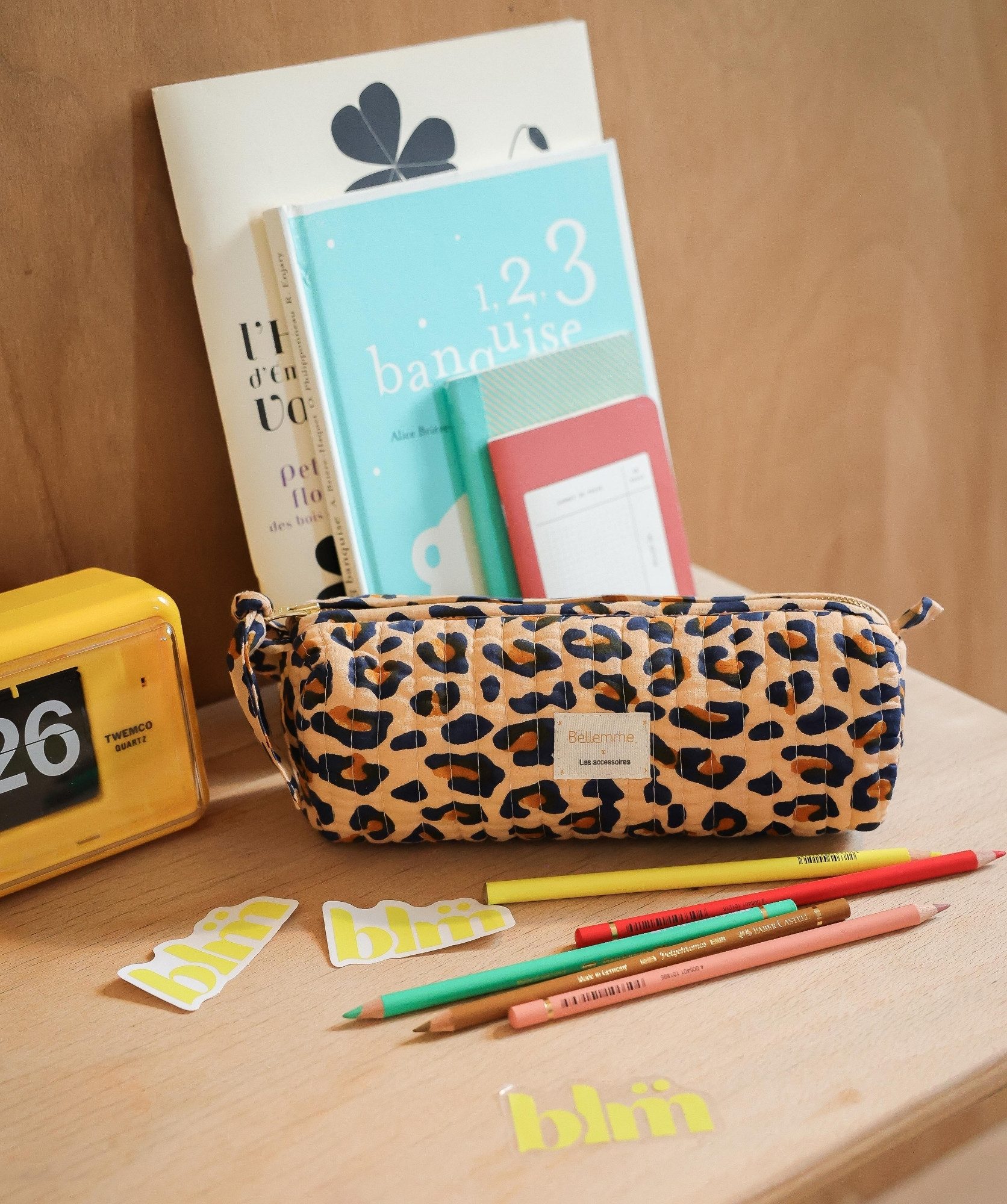 Trousse d’écolier Juno – Léopard Camel