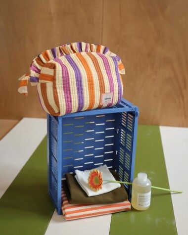 Trousse de toilette Bonnie – Rayure Multicolore