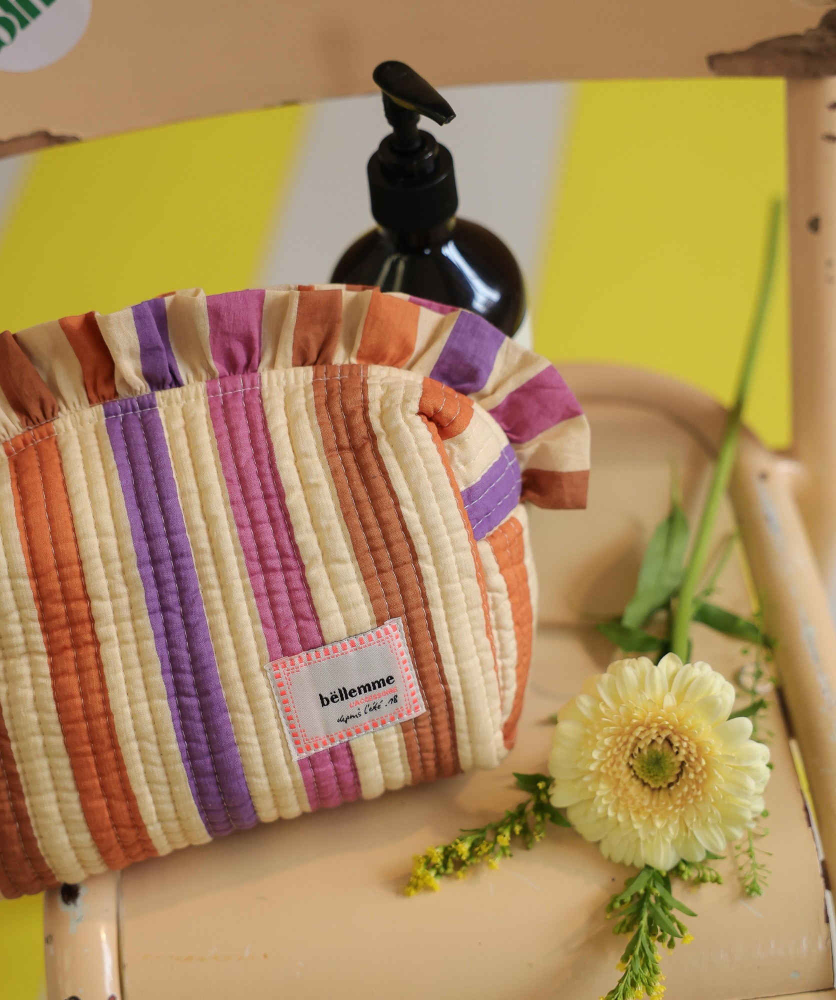 Trousse de toilette Bonnie petit format – Rayure Multicolore