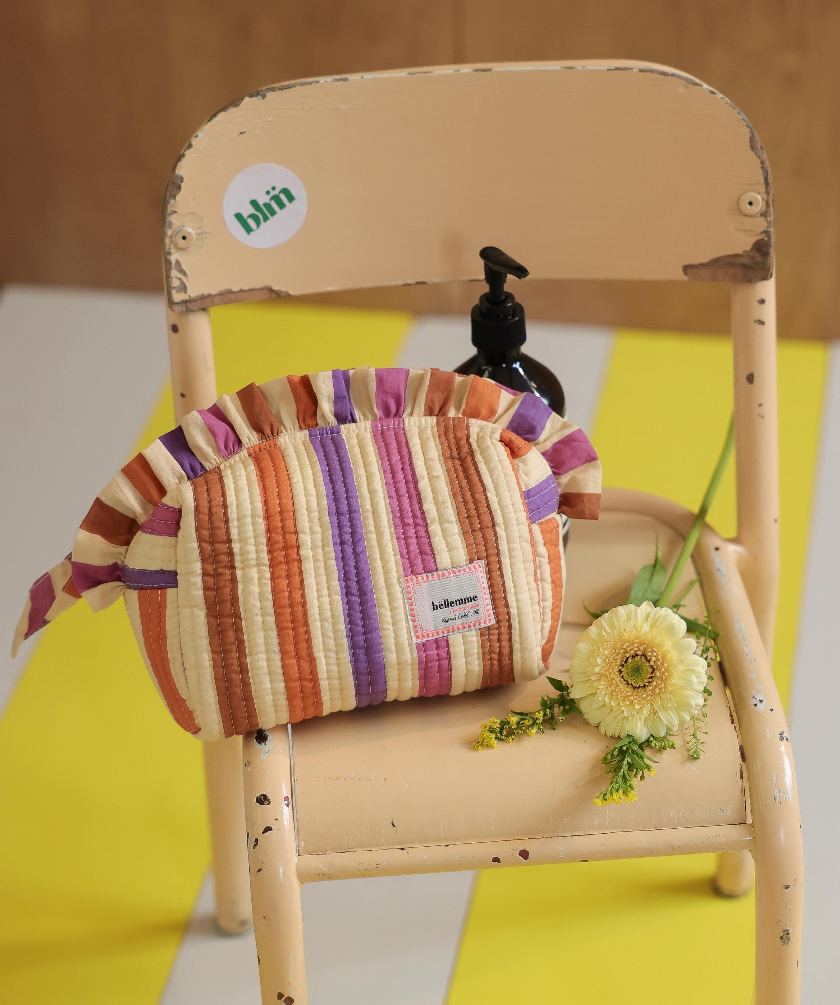 Trousse de toilette Bonnie petit format – Rayure Multicolore