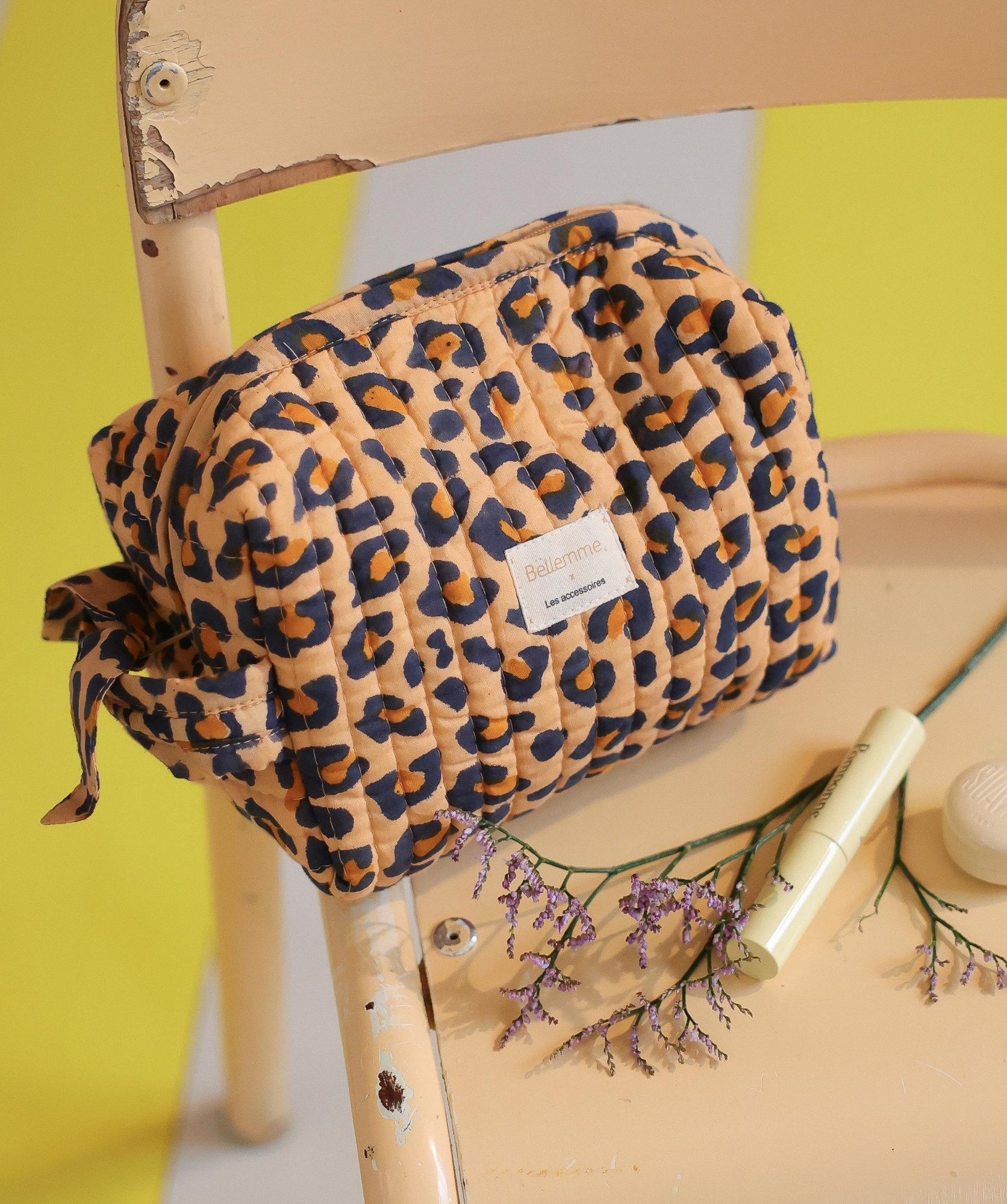 Trousse de toilette Jude petit format – Léopard camel