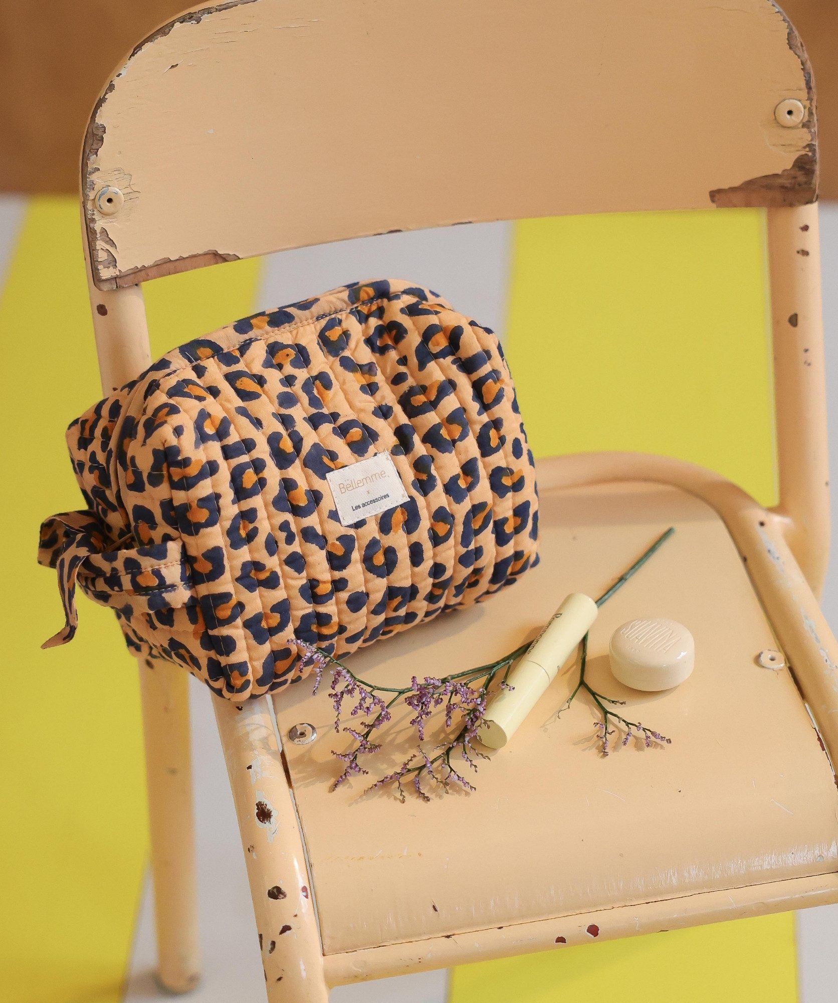 Trousse de toilette Jude petit format – Léopard camel