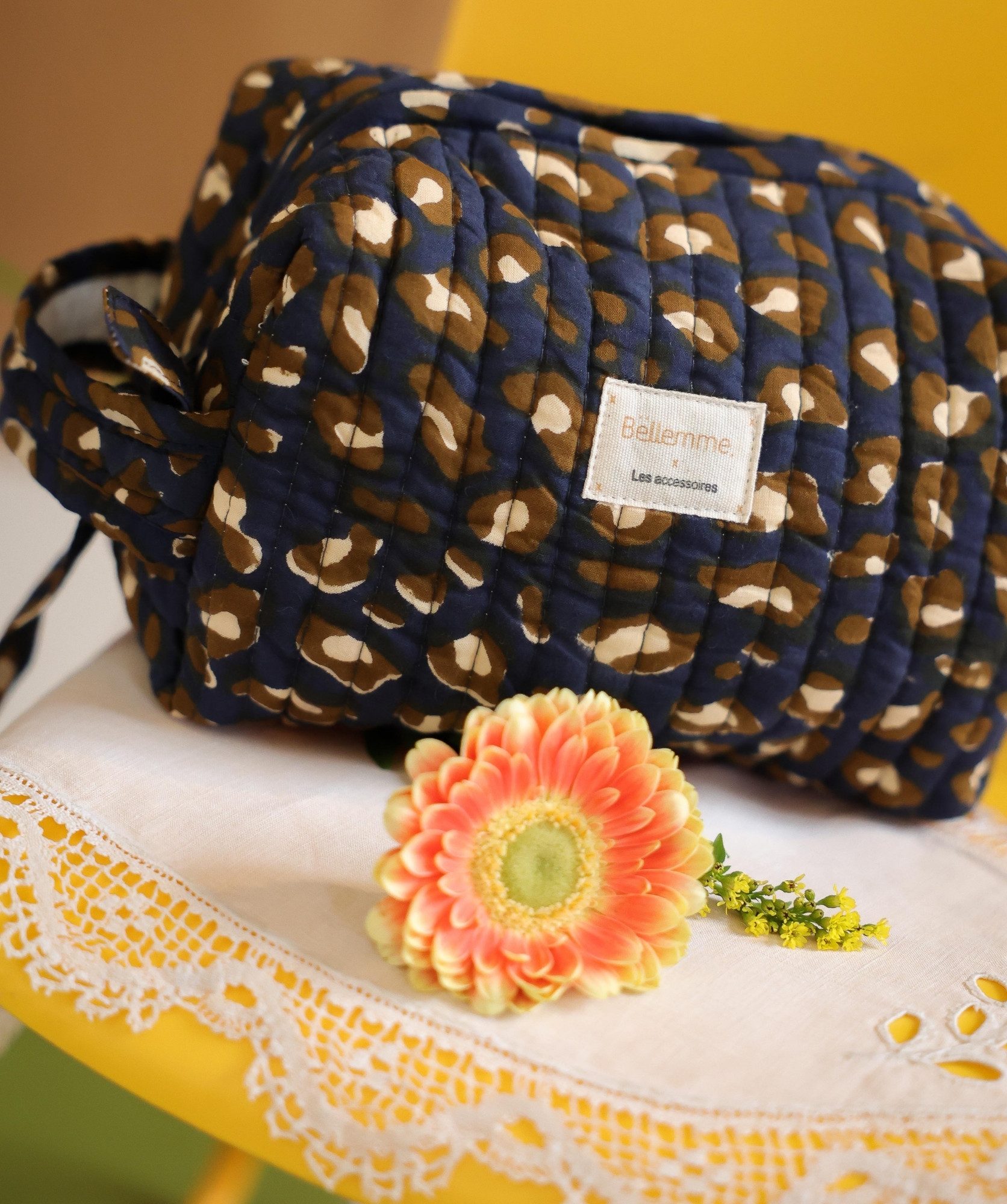 Trousse de toilette Jude petit format – Léopard Navy