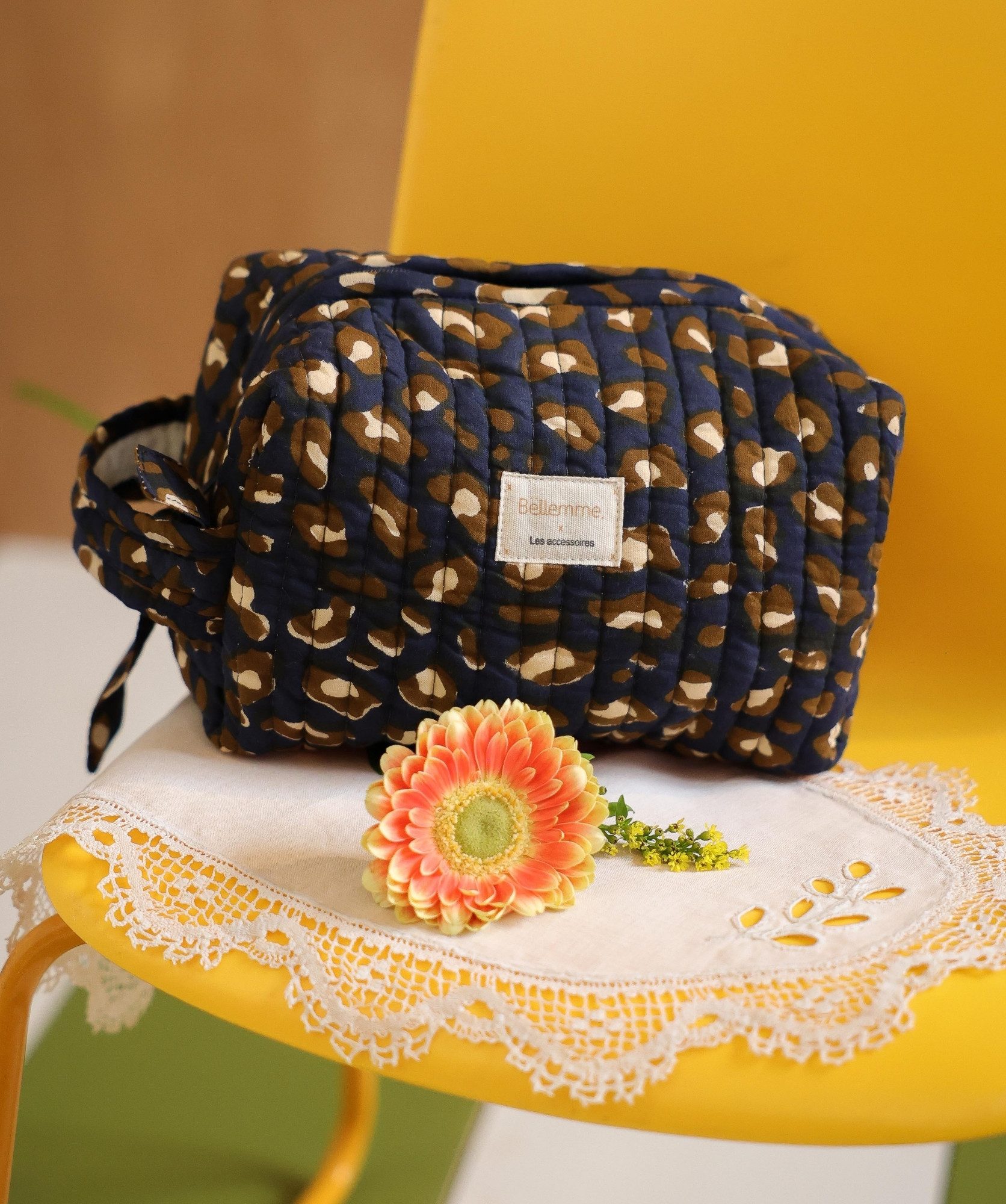 Trousse de toilette Jude petit format – Léopard Navy