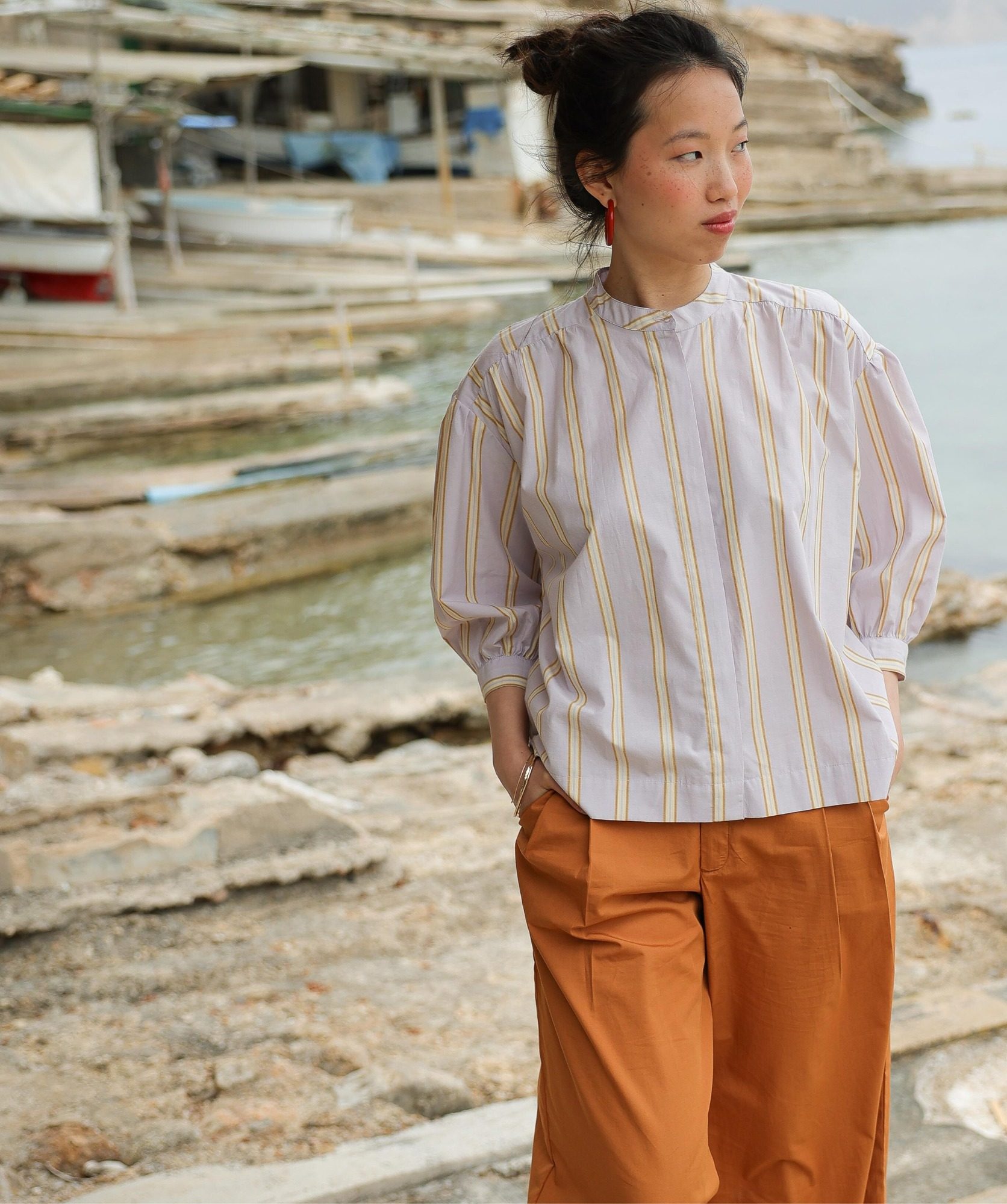 Blouse Pharrell – Rayure Ostuni Lilas