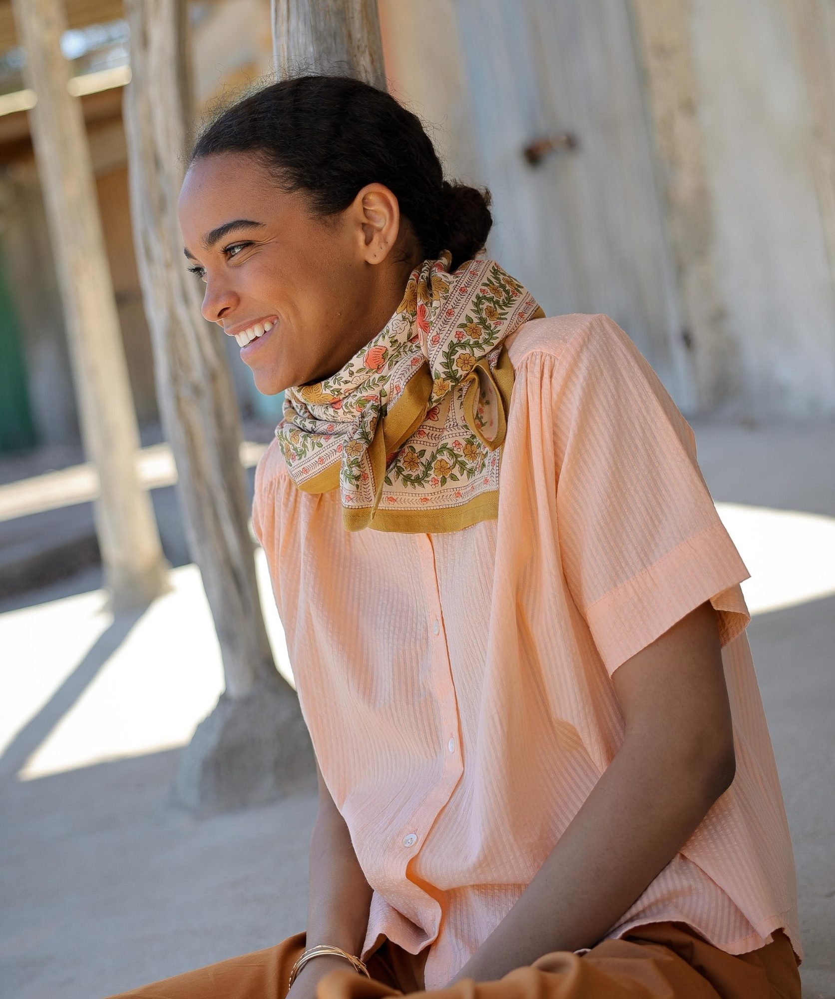 Foulard grand format – Ellis Ocre