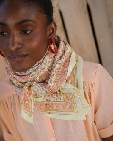Foulard grand format – Haydee Sorbet Rose Pistache