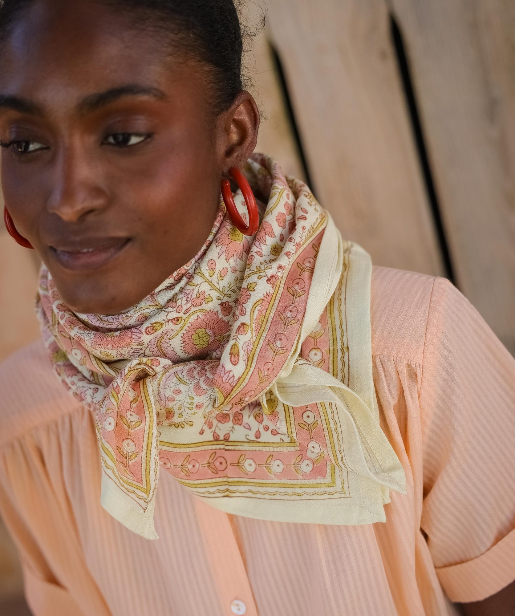Foulard grand format – Haydee Sorbet Rose Pistache