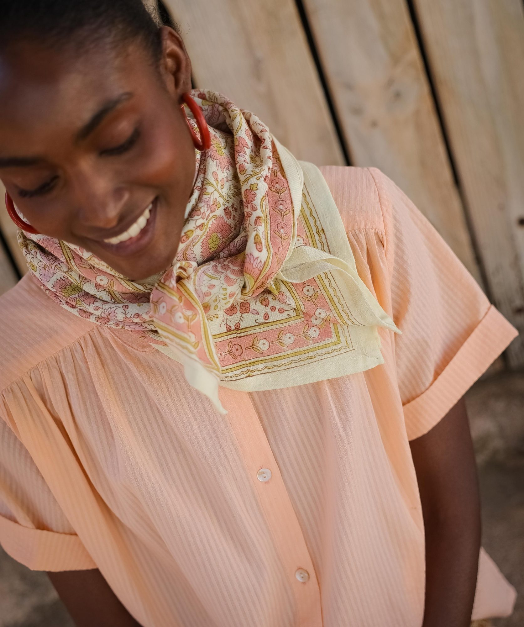 Foulard grand format – Haydee Sorbet Rose Pistache