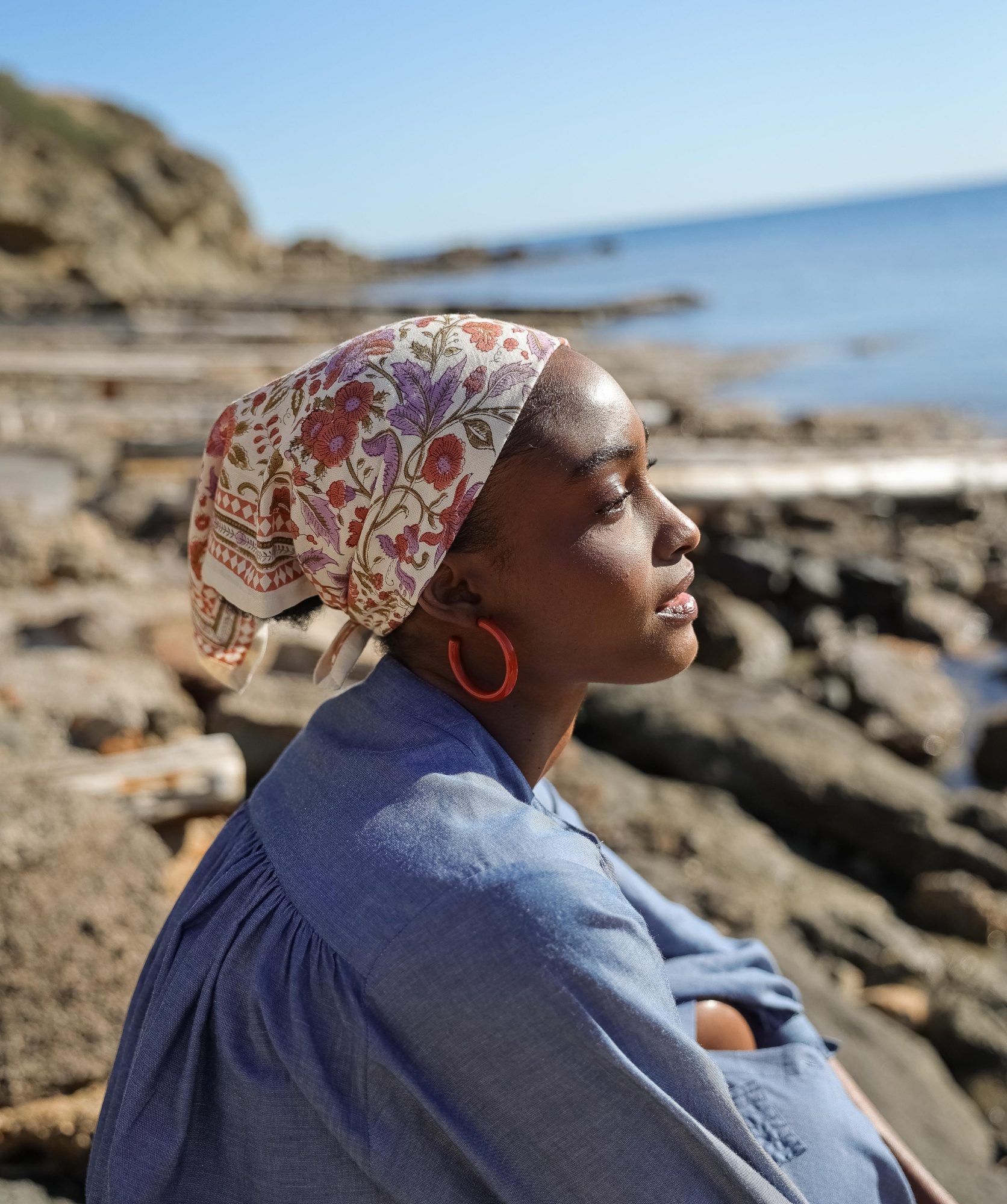 Foulard petit format – Courtney terracotta