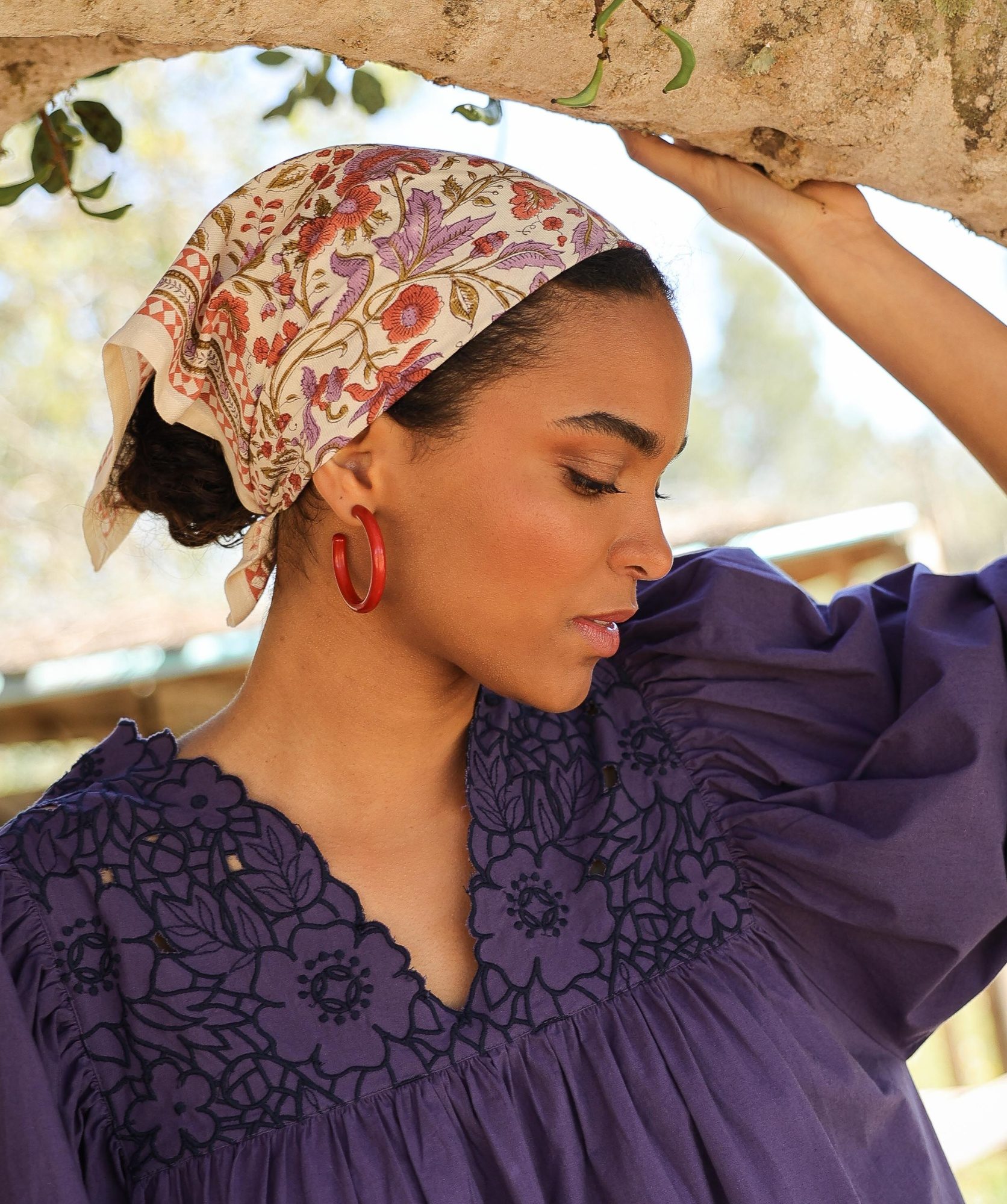 Foulard petit format – Courtney terracotta