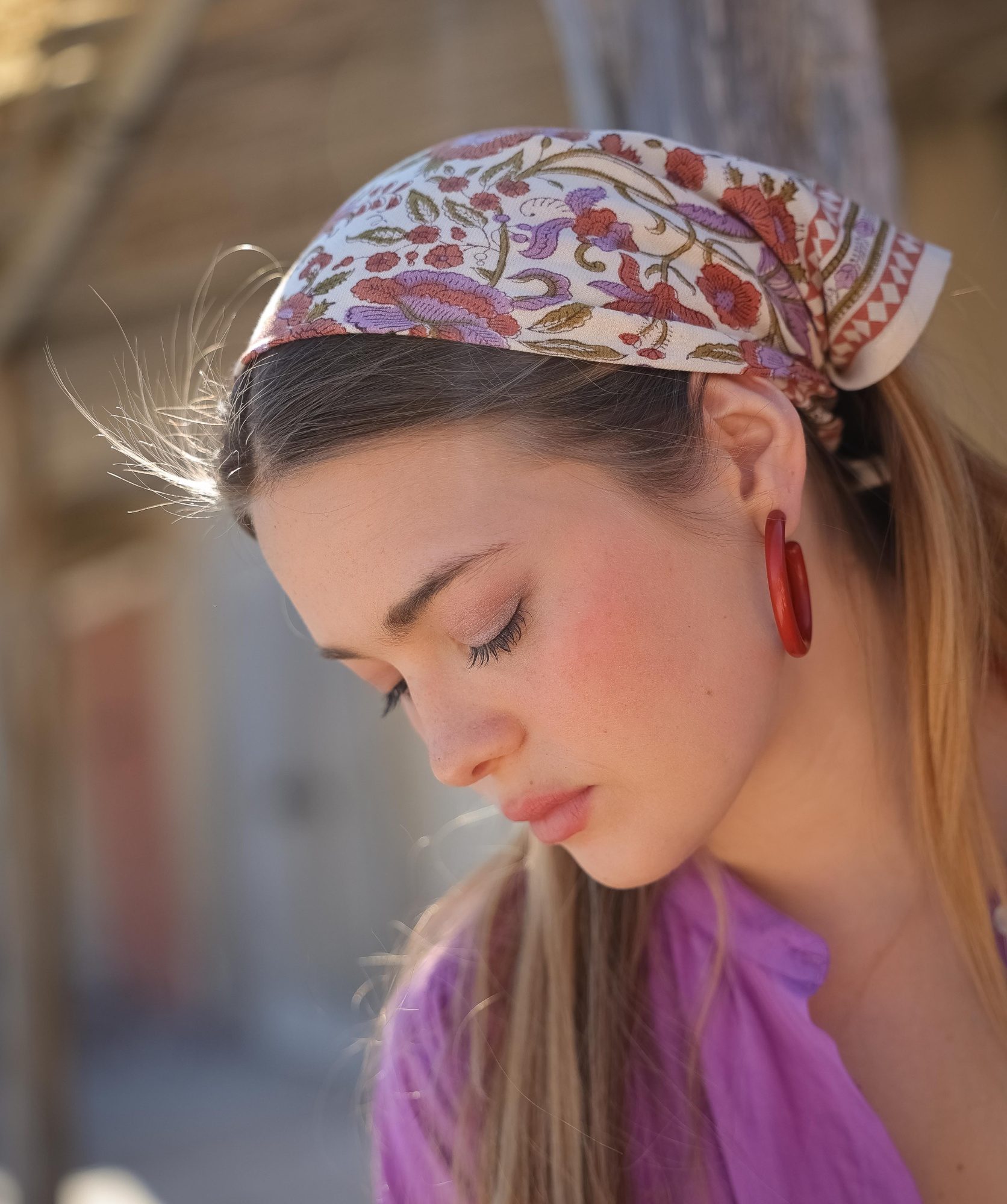 Foulard petit format – Courtney terracotta