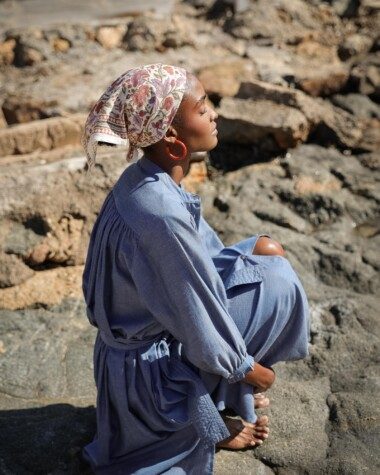 Foulard petit format – Courtney terracotta