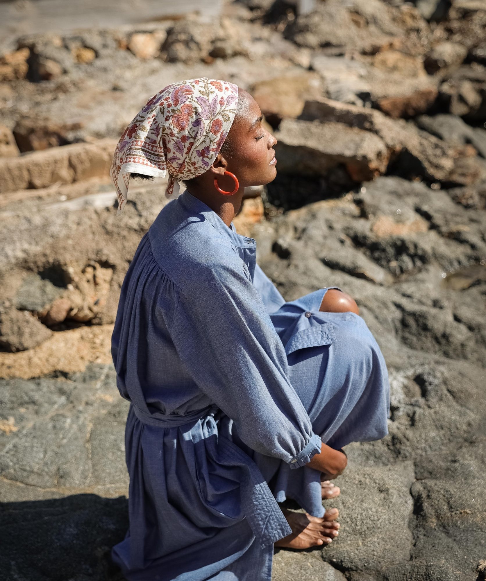 Foulard petit format – Courtney terracotta