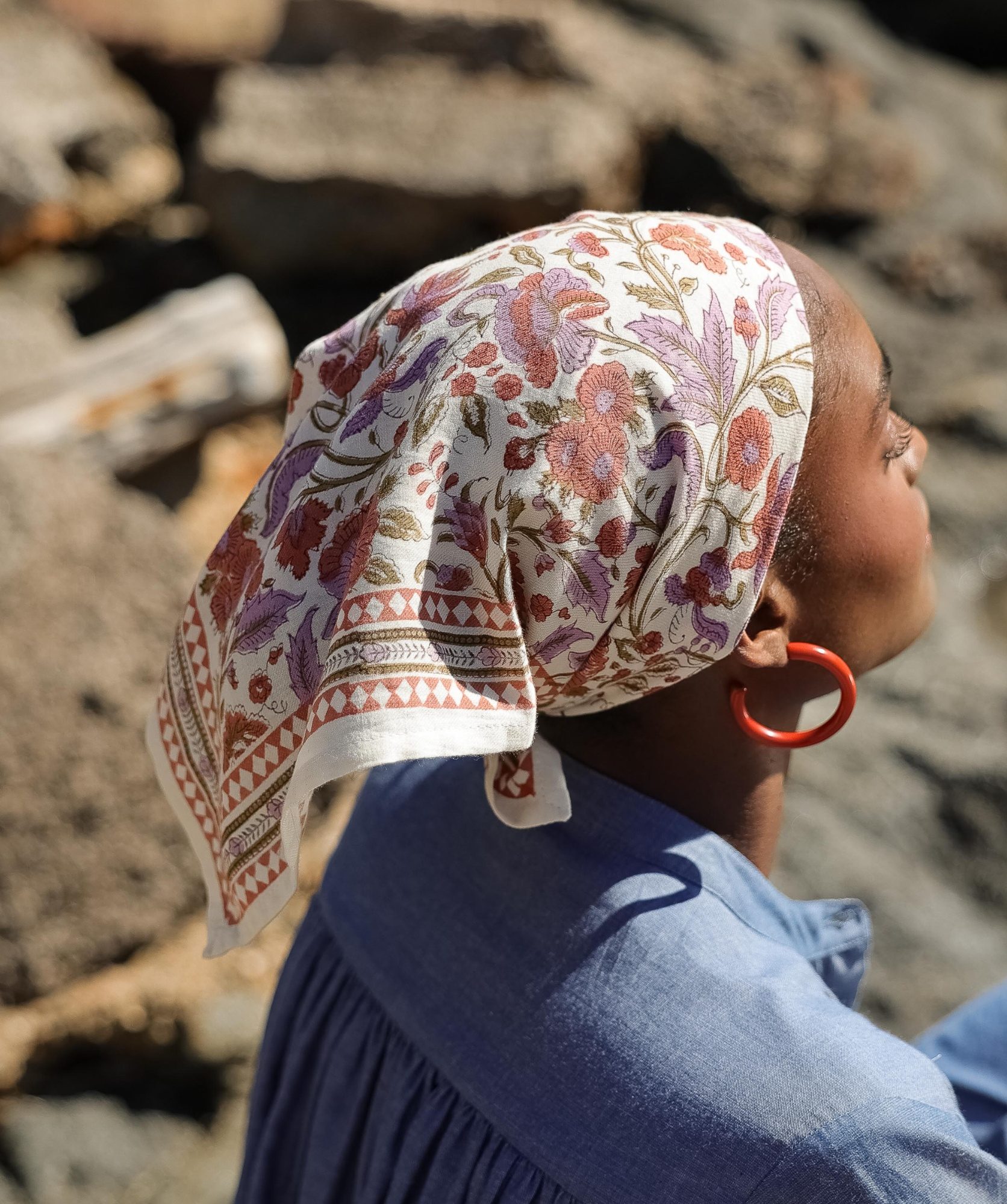 Foulard petit format – Courtney terracotta