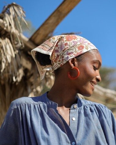 Foulard petit format – Courtney terracotta